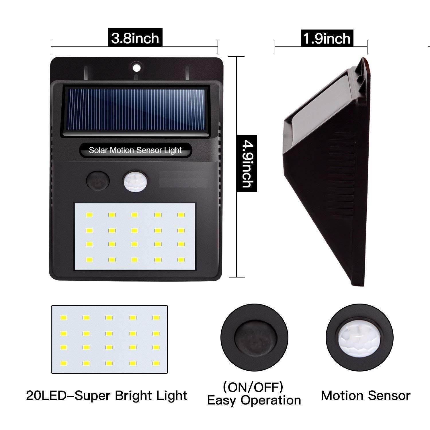 Outdoor Security Lights with Motion Sensor 20LED's