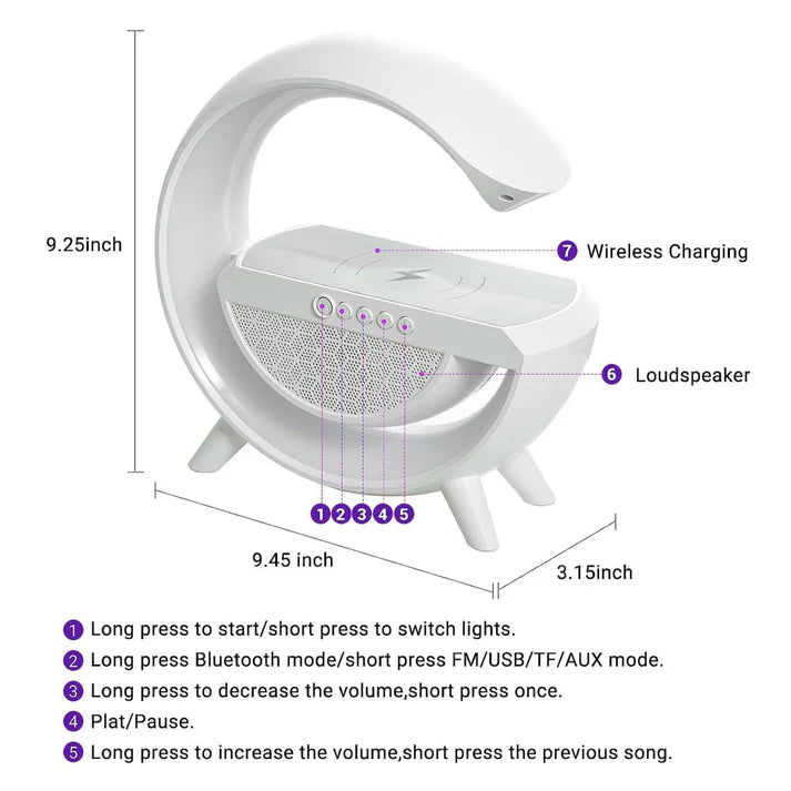 ECO™️ 3 in 1 Night Light Bluetooth Speakers with 15W Wireless Charger